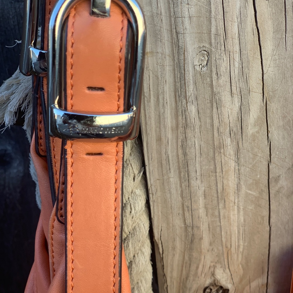 b. makowsky Coral Leather Hobo with Stud and Buckle Details - Picture 5 of 14